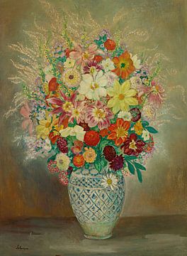 Composition florale avec des dahlias sur Peter Balan