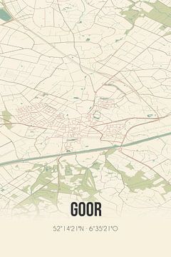 Vintage landkaart van Goor (Overijssel) van MijnStadsPoster