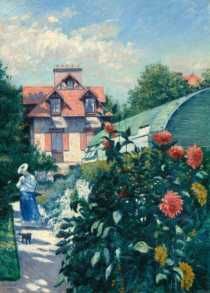 Dahlia's, Tuin van Petit Gennevilliers, Gustave Caillebotte van Meesterlijcke Meesters