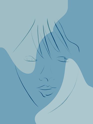 Abstract Line drawing Face Woman
