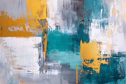 Abstract schilderij met gouden accenten