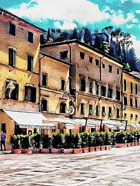 Main Square View Cetona Tuscany by Dorothy Berry-Lound