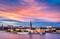 Stadtbild von Stockholm bei Sonnenuntergang von Tim Vrijlandt Miniaturansicht