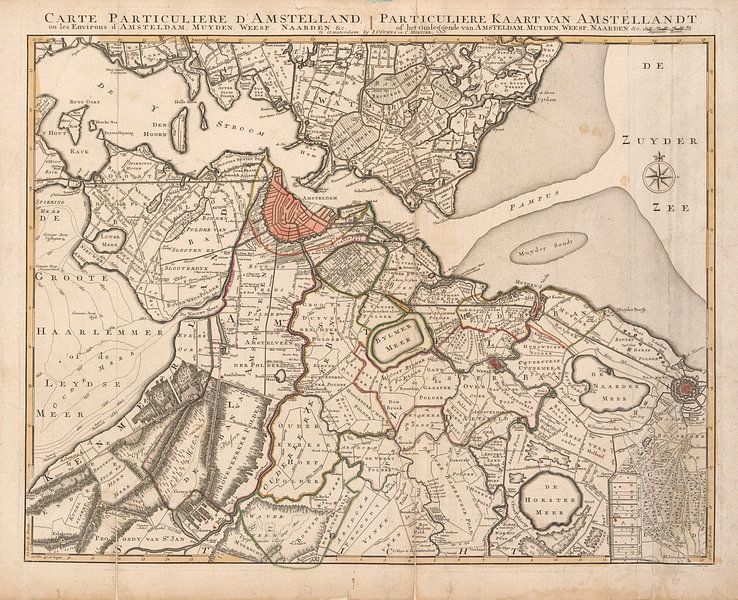 Map of Amstelland, and the Surroundings of Amsterdam by Masterful Masters