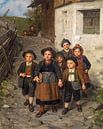Franz von Defregger, Auf dem Weg zur Schule, 1890 von Atelier Liesjes Miniaturansicht