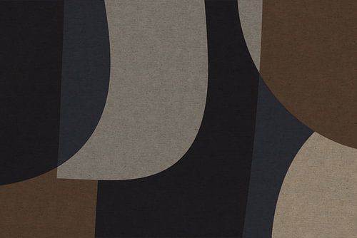 Bruin, grijs, beige organische vormen. Moderne abstracte retro geometrische kunst in aardetinten VI