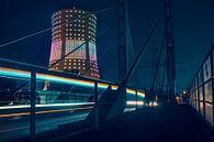 Long Exposure of passing bus with illuminated cooling tower by Daan Duvillier | Dsquared Photography thumbnail