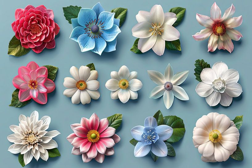 florale Kunst an der Wand von Egon Zitter