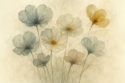 Transparante bloemen in pastel