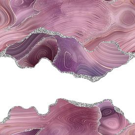 Mauve & Zilver Agaat Textuur 07 van Aloke Design