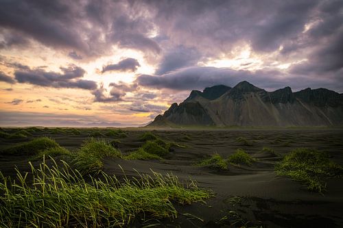 Coucher de soleil sur la plage de Stokksnes sur Pascal Deckarm