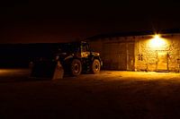Excavator at night