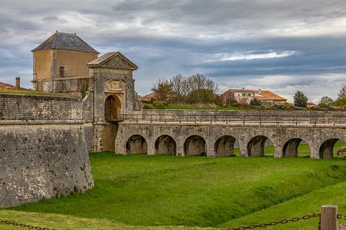 Porte des Campani with bridge in Saint Martin de Ré, France