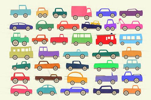 Toys - Cars in the traffic jam