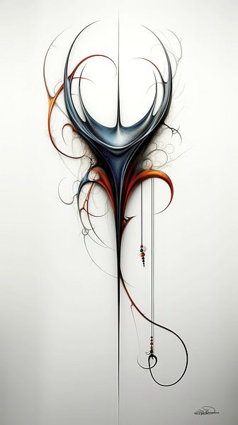 abstract figure in blue and orange by Gelissen Artworks