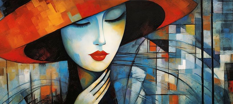 Woman with Hat 174.39 by Eye catching paintings