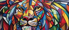 Painting Colourful Lion | Safari Colour Mix by ARTEO Paintings