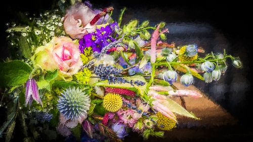 Another beautiful colorful bouquet of flowers (painting, art)