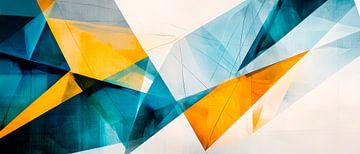 Abstract geometric shapes in blue by Poster Art Shop