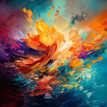 Levendig Abstract: Kleurrijk Canvas van Surreal Media