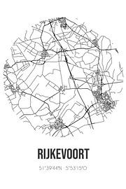 Rijkevoort (Noord-Brabant) | Karte | Schwarz und Weiß von Ortsdrucke