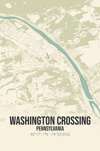 Carte ancienne de Washington Crossing (Pennsylvanie), Etats-Unis. sur Rezona