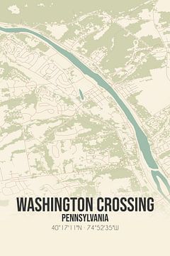 Alte Karte von Washington Crossing (Pennsylvania), USA. von Rezona