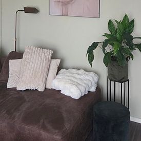 Kundenfoto: Modernes und abstraktes Porträt in Gold- und Erdtönen von Carla Van Iersel, als ArtFrame