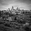 Italië in vierkant zwart wit, San Gimignano van Teun Ruijters