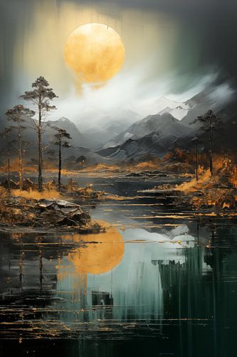 Abstract landscape, Japandi style