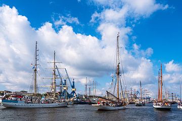 Sailing ships at the Hanse Sail in Rostock by Rico Ködder