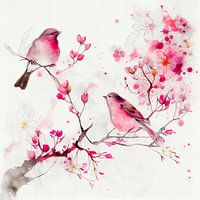 Pink Cherryblossoms & pink birds