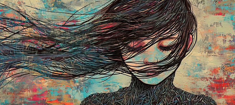 Dancing Hair Portrait by Wonderful Art