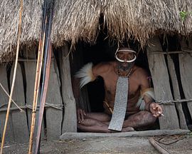 Chief of a village in the Baliem valley by Anges van der Logt
