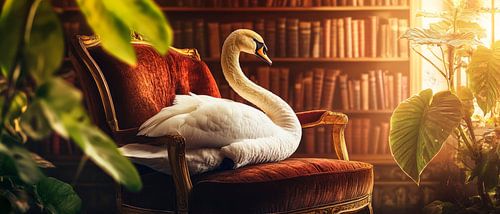 Zwaan in de bibliotheek