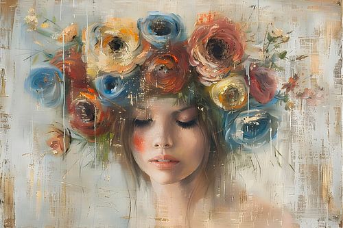 Portrait floral romantique