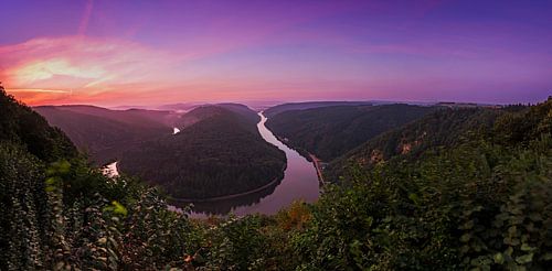 Saarschleife Sonnuntergang Panorama
