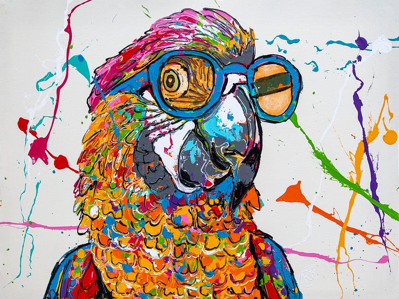 Perroquet joyeux par Happy Paintings / Renata Rolefes