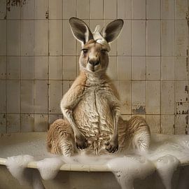 Kangaroo in the bathroom - An original bathroom picture for your WC by Poster Art Shop