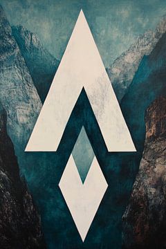 Geometrisch bergontwerp - Abstract van Poster Art Shop