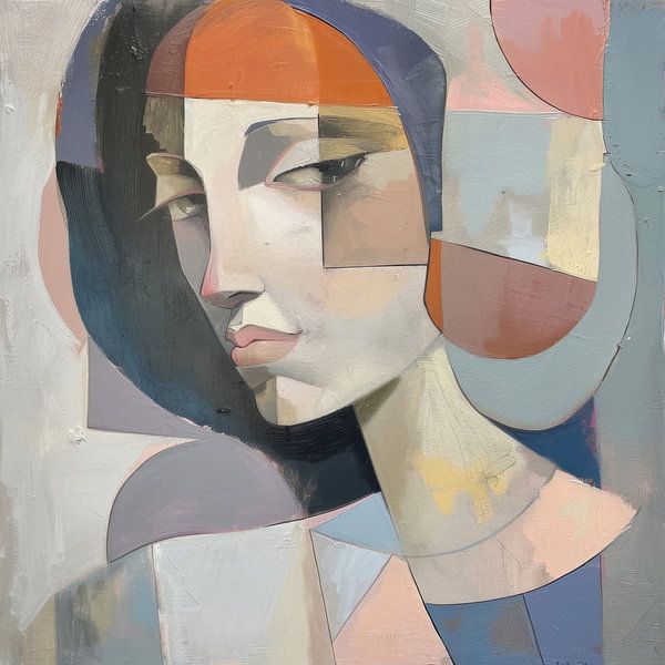 Portrait of a woman in pastel colours by Poster Art Shop