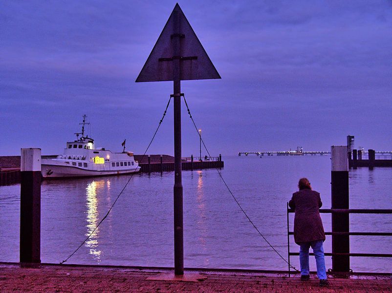 Avond in de buitenhaven van Edgar Schermaul