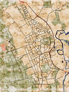 Kaart van Hellendoorn in de stijl 'Serene Summer' van Maporia