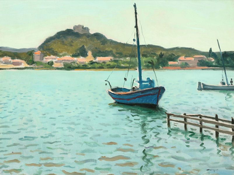 Albert Marquet-Blue boat at Porquerolles by finemasterpiece