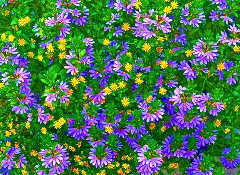Flower-Wall in Purple (Fleurs violettes et Lila) par Caroline Lichthart