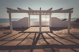 Pergola in backlight