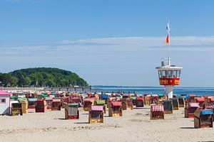 Tour de sauvetage DLRG, plage, promenade de la plage, Lübeck-Travemünde, Schleswig-Holstein, Allemag