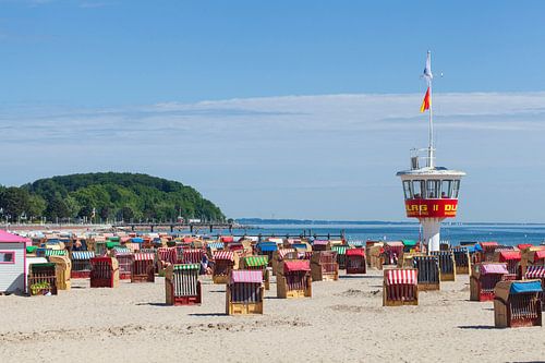 DLRG rescue tower, beach, beach promenade, Lübeck-Travemünde, Schleswig-Holstein, Germany, Europe