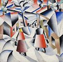 Ochtend in het dorp na sneeuwstorm, Kazimir Malevich van Meesterlijcke Meesters thumbnail