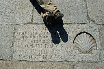 Ende des Camino: auf dem Platz vor der Kathedrale in Santiago de Compostela.